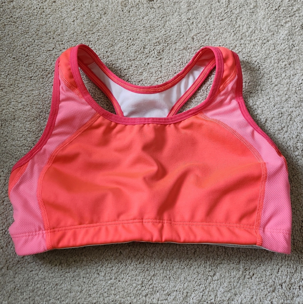 New Balance White and Pink Sports Bra
